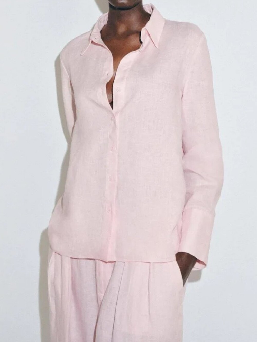ARITZIA Pink Linen Shirt